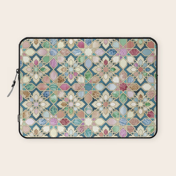 Muted Moroccan Mosaic Tiles Laptop Sleeve Gallery Image 1