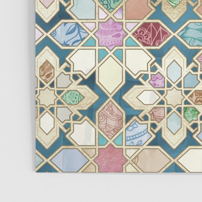 Muted Moroccan Mosaic Tiles Poster Gallery Image 3