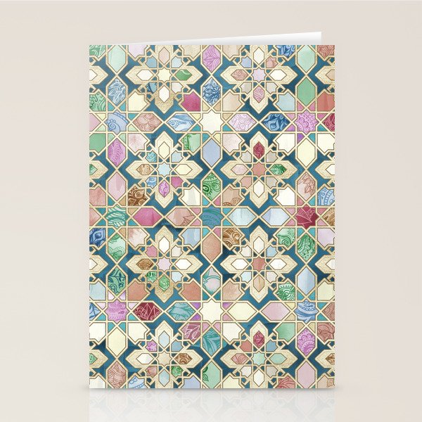 Muted Moroccan Mosaic Tiles Stationery Card Gallery Image 2