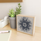 Mandala, Flower, Indigo Blue, Boho Art Mini Art Print Gallery Image 2