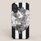 Striped Skeleton Love Couple Marriage Dance iPhone Case Gallery Image 1