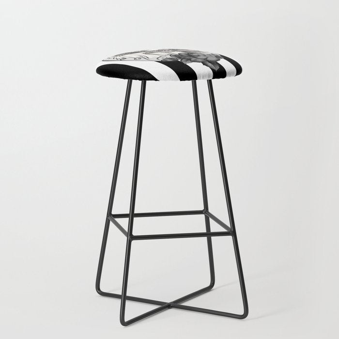 Striped Skeleton Love Couple Marriage Dance Stool Gallery Image 1