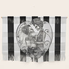Striped Skeleton Love Couple Marriage Dance Wall Hanging Gallery Image 1