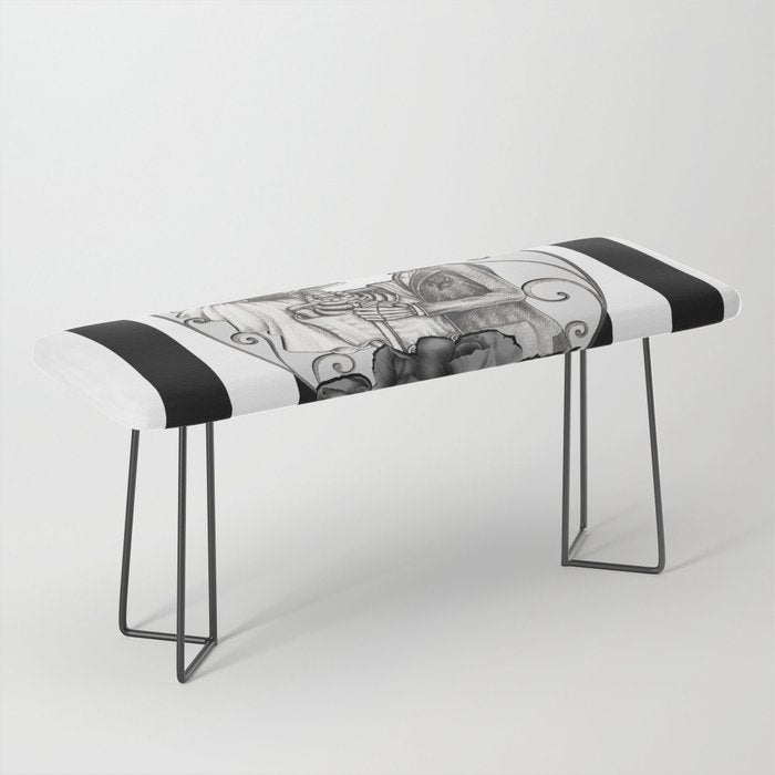 Striped Skeleton Love Couple Marriage Dance Bench Gallery Image 1