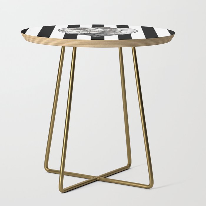 Striped Skeleton Love Couple Marriage Dance Side Table Gallery Image 1