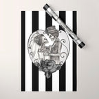 Striped Skeleton Love Couple Marriage Dance Wrapping Paper Gallery Image 1