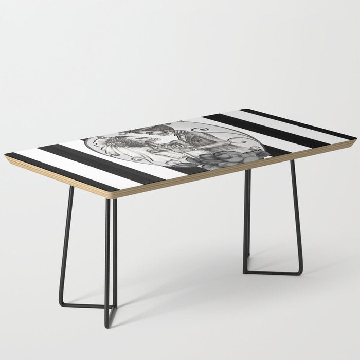 Striped Skeleton Love Couple Marriage Dance Coffee Table Gallery Image 1