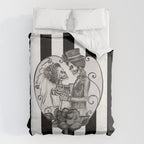 Striped Skeleton Love Couple Marriage Dance Duvet Cover Gallery Image 6