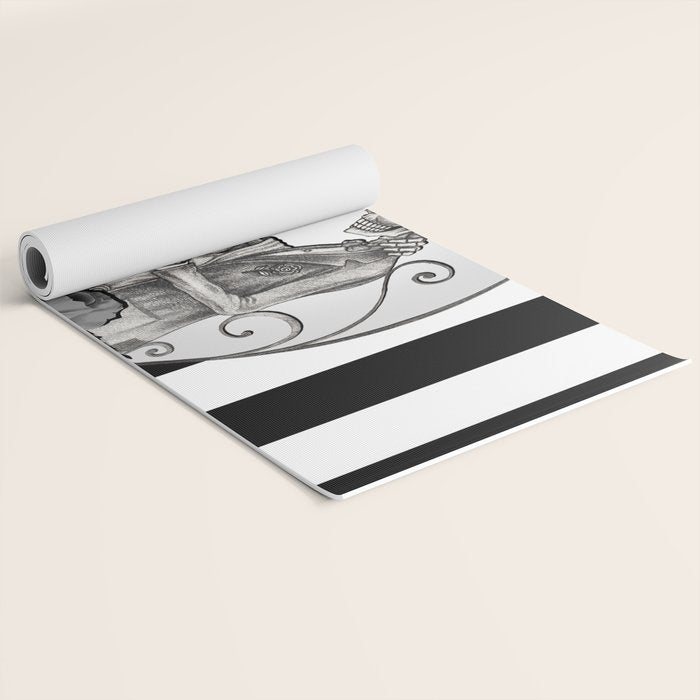 Striped Skeleton Love Couple Marriage Dance Yoga Mat Gallery Image 2
