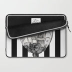 Striped Skeleton Love Couple Marriage Dance Laptop Sleeve Gallery Image 2