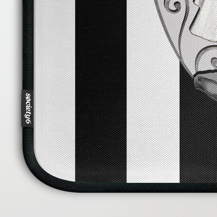Striped Skeleton Love Couple Marriage Dance Laptop Sleeve Gallery Image 3