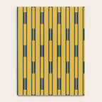 Geometric Striped Geo Chain Vertical Pattern in Light Mustard Yellow and Navy Blue Notebook Gallery Image 4