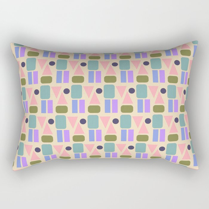 Mid-century Geometric Color Fun Rectangular Pillow Gallery Image 2