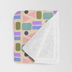 Mid-century Geometric Color Fun Throw Blanket Gallery Image 3