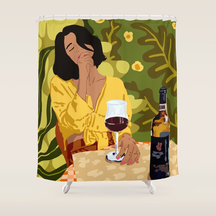 Wine is the answer. What was the question? Shower Curtain Gallery Image 1
