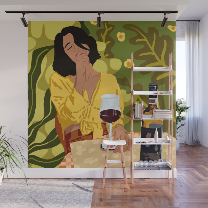 Wine is the answer. What was the question? Wall Mural Gallery Image 1