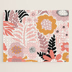 Large Pastel Floral Pattern Orange Pink White Black Gold Meadow Jigsaw Puzzle Gallery Image 1