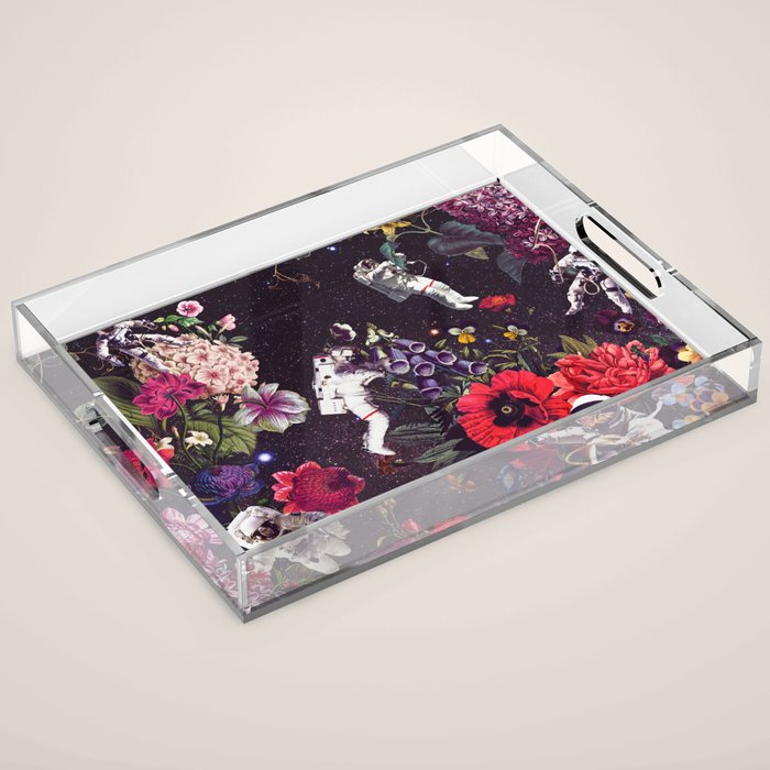 Flowers and Astronauts - Space Acrylic Tray Gallery Image 1