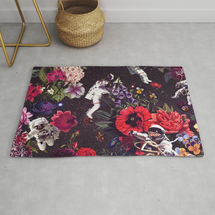 Flowers and Astronauts - Space Rug Gallery Image 1