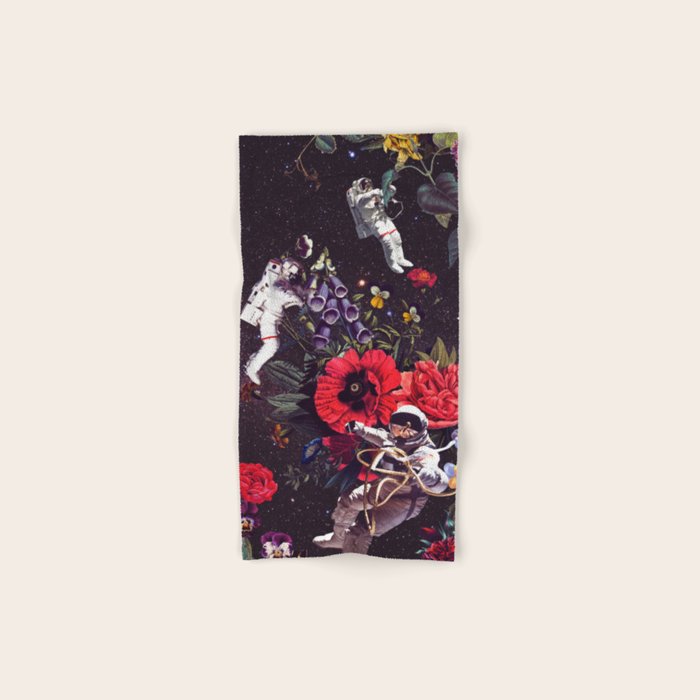 Flowers and Astronauts - Space Bath Towel Gallery Image 1