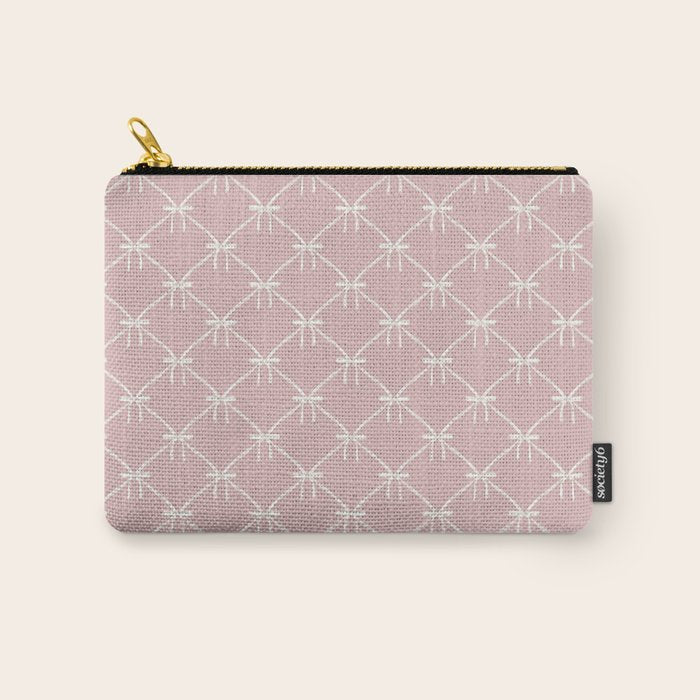 Bows & Ribbons Pattern LVII Pastel Pink Carry All Pouch Gallery Image 1