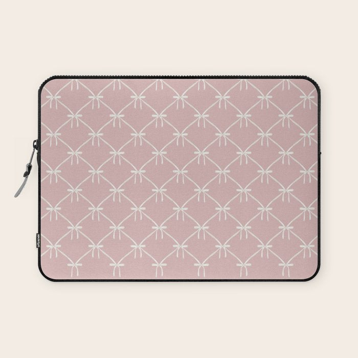Bows & Ribbons Pattern LVII Pastel Pink Laptop Sleeve Gallery Image 1