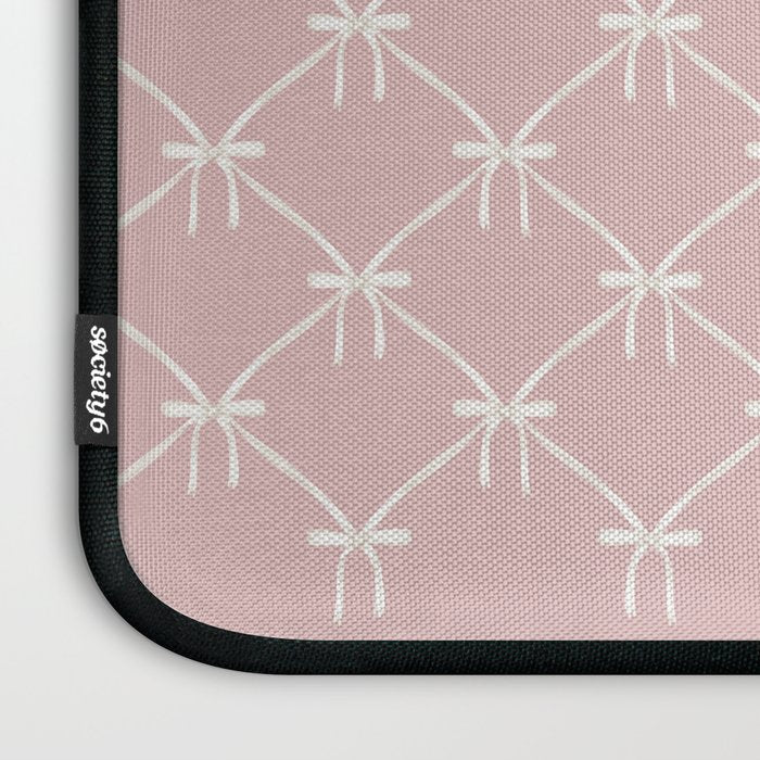 Bows & Ribbons Pattern LVII Pastel Pink Laptop Sleeve Gallery Image 3