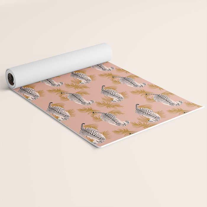 Paisley Tiger - soft pink & gold Yoga Mat Gallery Image 2