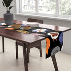 Funny cat animal cartoon art pattern Table Runner Gallery Image 2