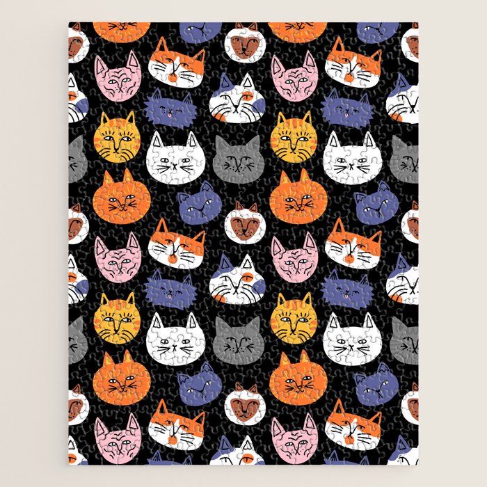 Funny cat animal cartoon art pattern Jigsaw Puzzle Gallery Image 1