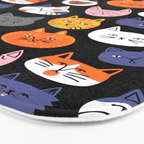 Funny cat animal cartoon art pattern Bath Mat Gallery Image 3