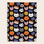 Funny cat animal cartoon art pattern Poster Gallery Image 4