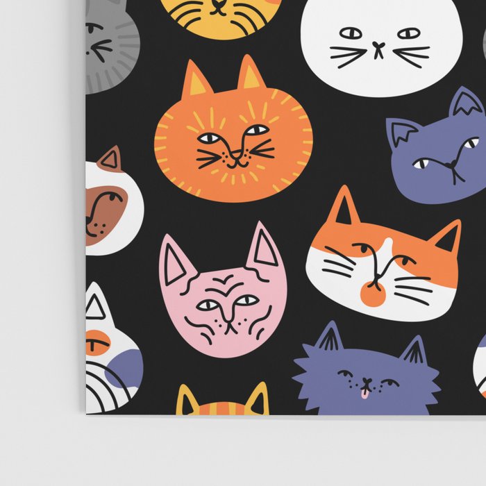 Funny cat animal cartoon art pattern Poster Gallery Image 3