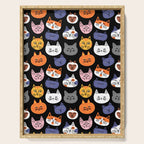 Funny cat animal cartoon art pattern Serving Tray Gallery Image 1