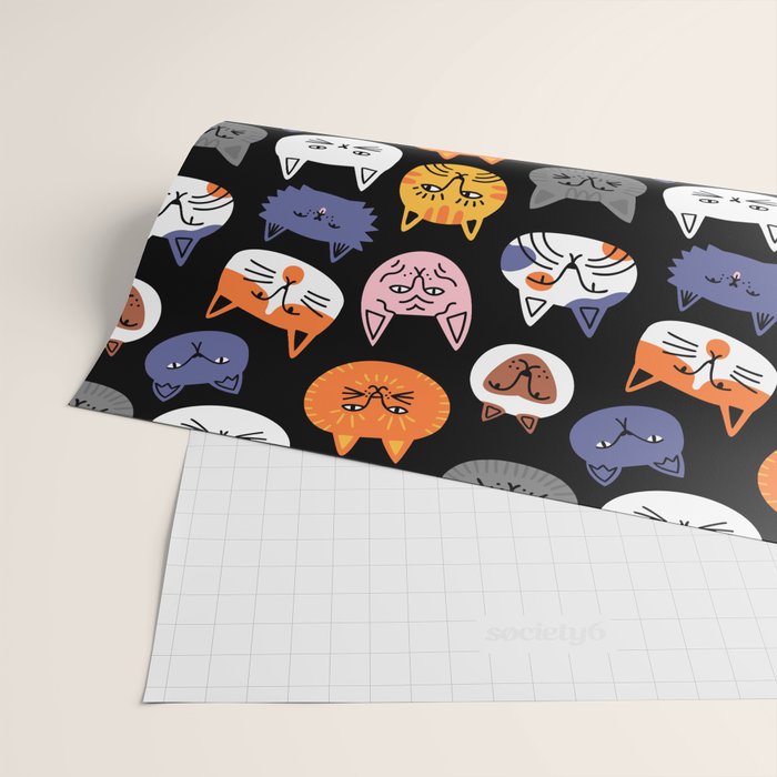 Funny cat animal cartoon art pattern Wrapping Paper Gallery Image 2