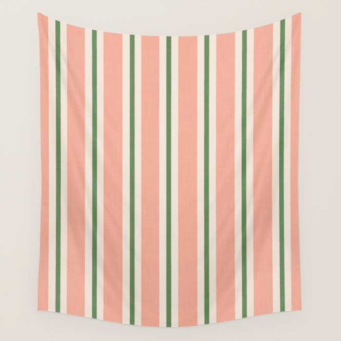 Classic Stripes - peach green Wall Tapestry Gallery Image 4