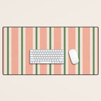 Classic Stripes - peach green Desk Mat Gallery Image 1