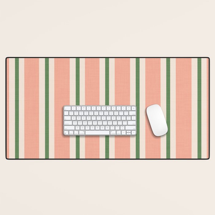 Classic Stripes - peach green Desk Mat Gallery Image 1