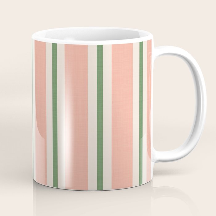 Classic Stripes - peach green Coffee Mug Gallery Image 1