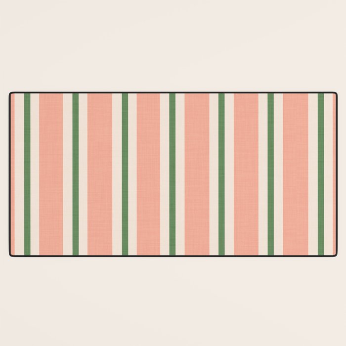 Classic Stripes - peach green Desk Mat Gallery Image 3
