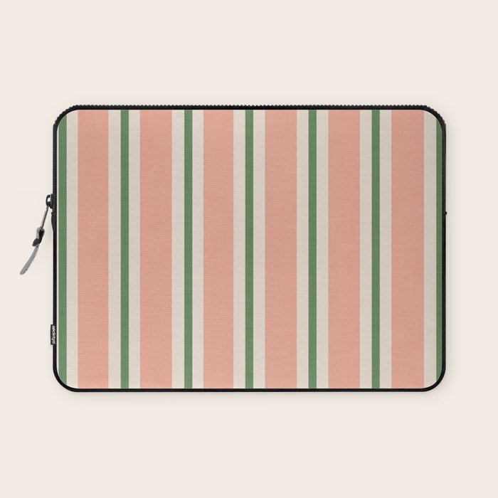 Classic Stripes - peach green Laptop Sleeve Gallery Image 1