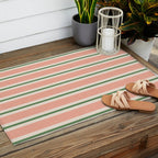 Classic Stripes - peach green Outdoor Rug Gallery Image 2
