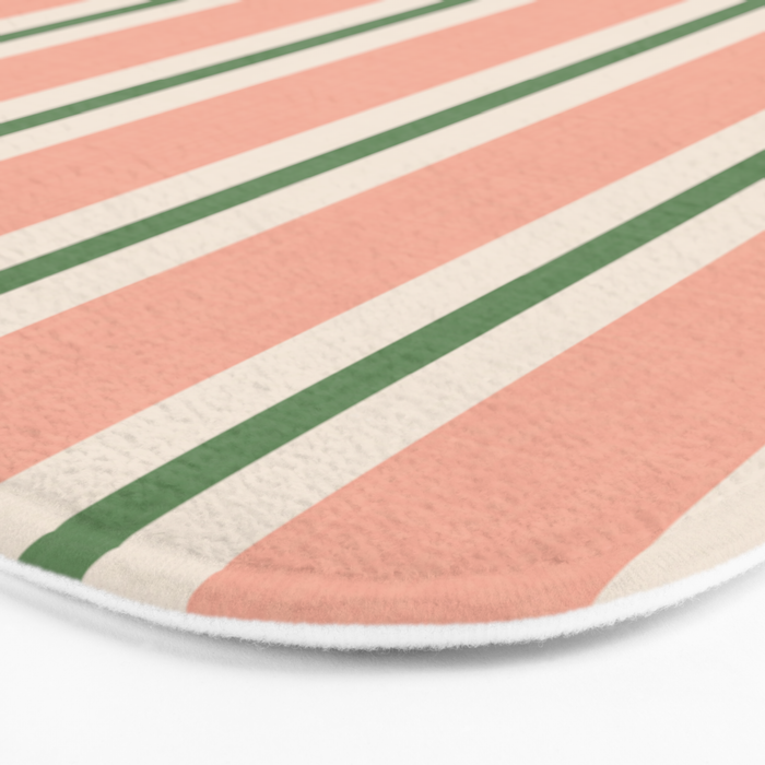 Classic Stripes - peach green Bath Mat Gallery Image 3