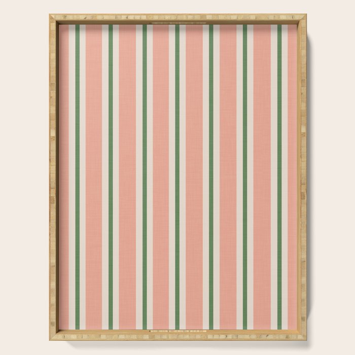 Classic Stripes - peach green Serving Tray Gallery Image 1