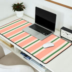 Classic Stripes - peach green Desk Mat Gallery Image 2
