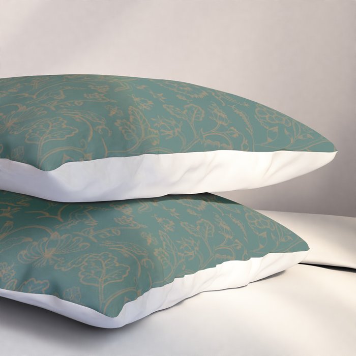 William Morris Middlemore Green Moss Gold Pattern Pillow Sham Gallery Image 3