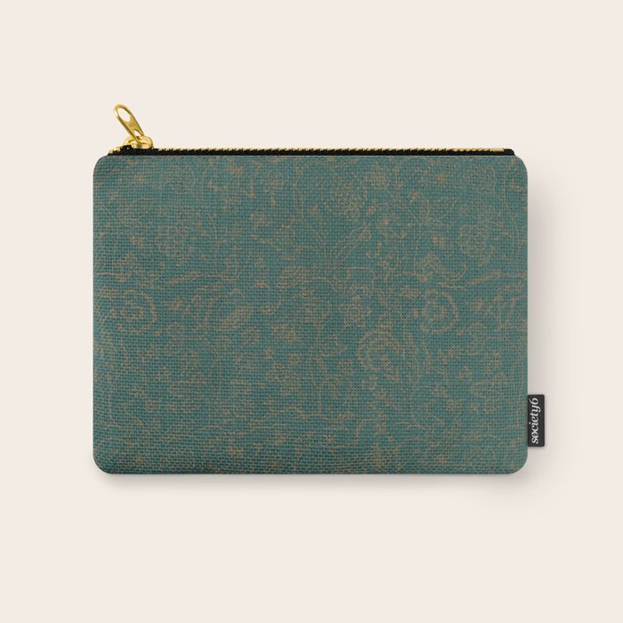 William Morris Middlemore Green Moss Gold Pattern Carry All Pouch Gallery Image 1