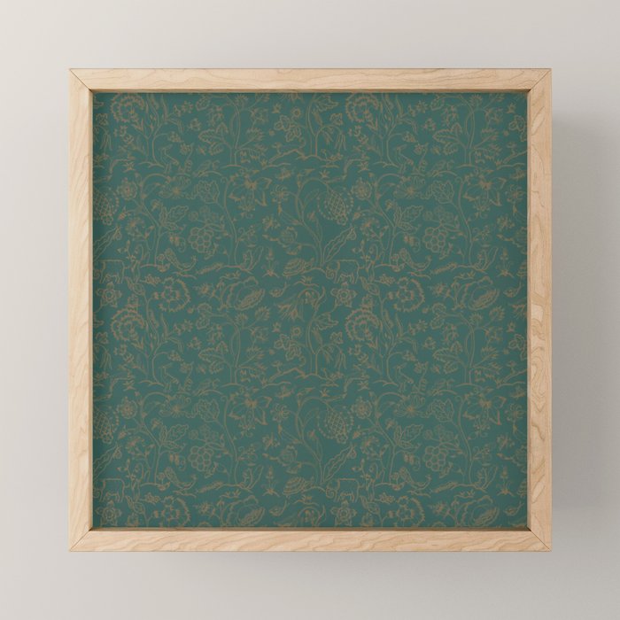 William Morris Middlemore Green Moss Gold Pattern Mini Art Print Gallery Image 1