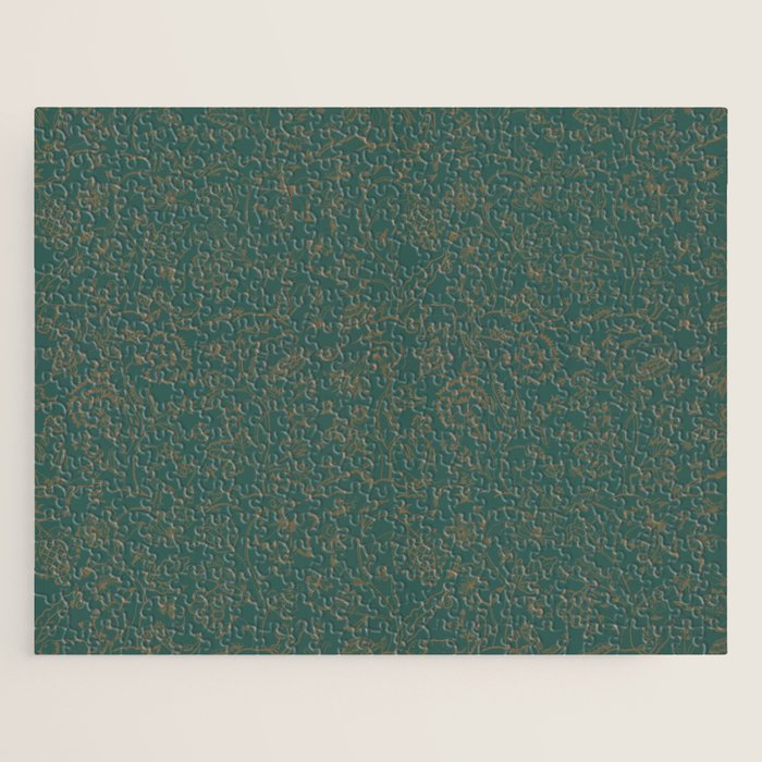 William Morris Middlemore Green Moss Gold Pattern Jigsaw Puzzle Gallery Image 1