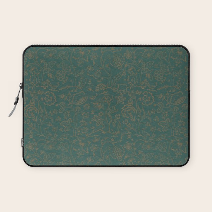 William Morris Middlemore Green Moss Gold Pattern Laptop Sleeve Gallery Image 1